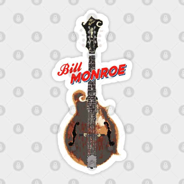 Bill Monroe 1923 Gibson F-5 Mandolin Sticker by Daniel Cash Guitar